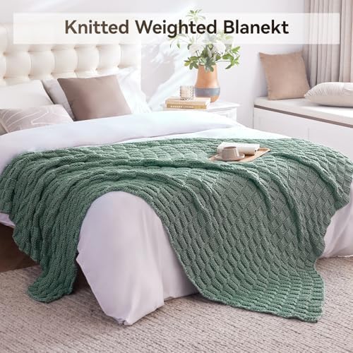 Knitted Weighted Blanket for Adult, No Beads Heavy Blanket 40"x60" 7lbs - Image 6