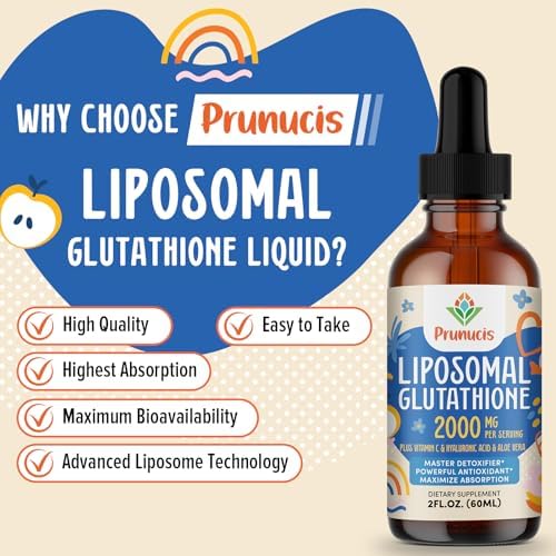 Prunucis 2000MG Liposomal Glutathione Liquid, 98% Absorption, Active Form L-Glutathione Supplement, Vegan Friendly, Powerful Antioxidant Complex for Immune System, Aging Defense, Detox, 4 FL.OZ - Image 4