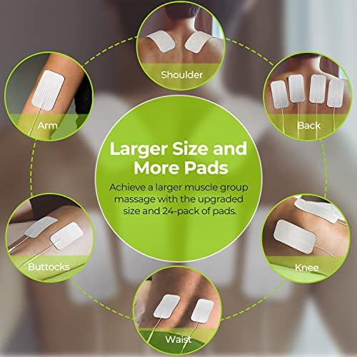 AUVON Large 2"x4" TENS Unit Electrode Pads 24 Pcs, Latex-Free - Image 2