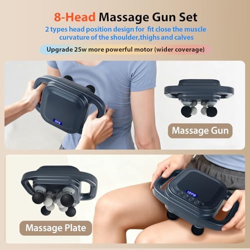 8 Head Massage Gun,Muscle Massager Deep Tissue, Back Massager - Image 3