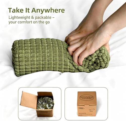 Cervical Pillow for Neck Pain, Memory Foam Neck Roll – Green - Image 7