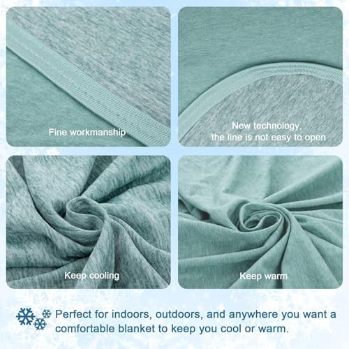 CHOSHOME Cooling Blanket for Hot Sleepers Lightweight Summer Cold Thin Blankets for Sleeping, Hot Flashes Night Sweats, Soft Blanket for Bed, Queen Size, Green - Image 5