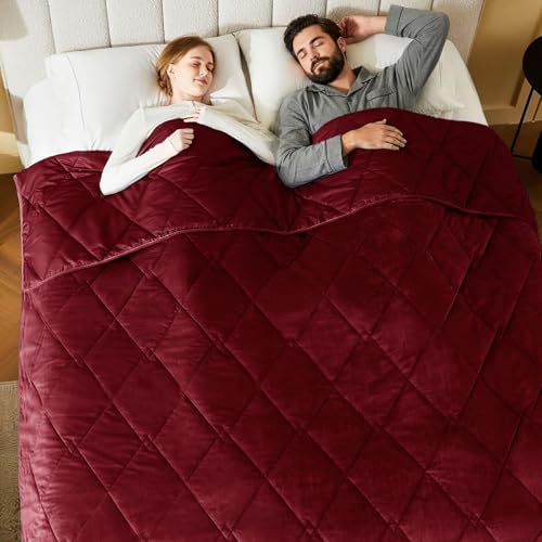 L'AGRATY King Size Weighted Blanket for Adults 25lbs, 80"x87" Cooling by LAGRATY