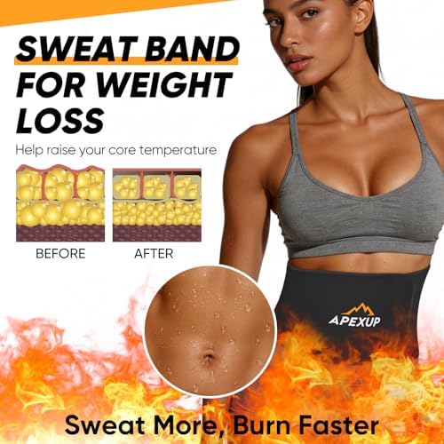 APEXUP Waist Trainer for Women Lower Belly Fat, Men Sweat Band, Stomach Wrap, Waist Trimmer with Removable Lumbar Support - Image 2