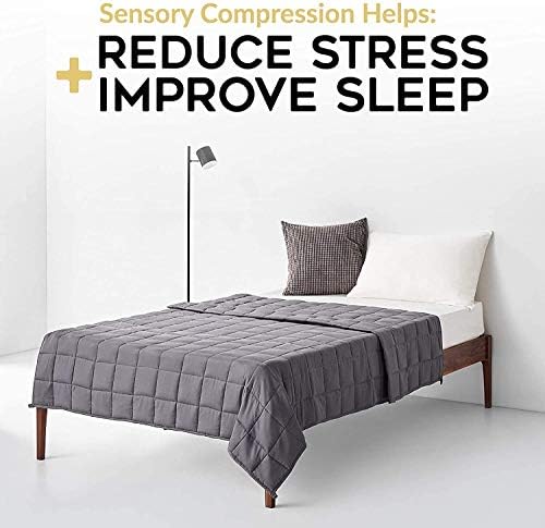 YnM Weighted Blanket,Heavy 100 Percent Oeko-Tex Certified Cotton Material(Dark Grey, 80''x87'' 30lbs), Two Persons(140~240lb) Sharing Use on Queen/King Bed | A Duvet Included - Image 3