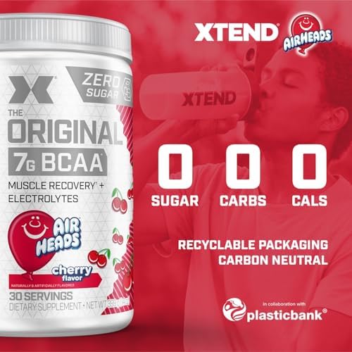 Xtend Original BCAA Powder with Zero Sugar, Airheads Cherry, 30 Servings - Image 4