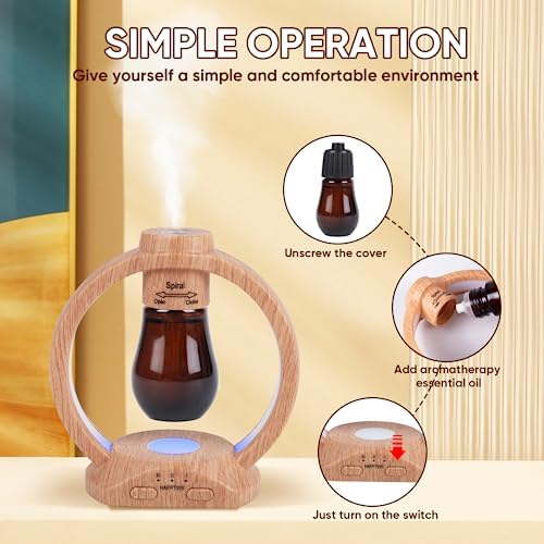 HAPPTWS Essential Oil Diffuser Set- Diffuser 3 Timer Settings Battery Powered Cordless Setup 7 Color LED Lights for Bedroom Yoga Room Pet Room - Image 4