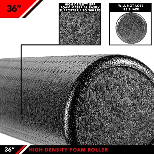 JFIT Extra Firm Foam Roller, 36 Inches, Black (20-0639) - Image 4