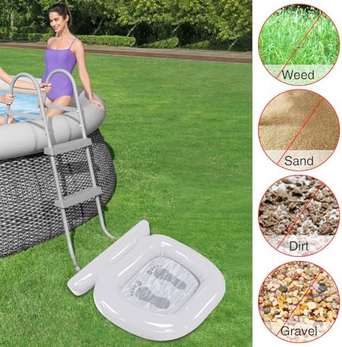 Inflatable Pool Foot Bath Basin, Portable Foldable Foot Wash Bath Basin for Soaking Feet, Beach, Hot Tub Spa, Above & In-Ground Swimming Pool Entry Ladder (White) - Image 5