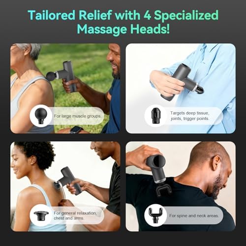 Mini Massage Gun Pocket-Sized Massage Gun Deep Tissue Quiet, Portable Percussion Muscle Travel Massager Gun, Back/Neck Massager for Pain Relief Deep Tissue (Gray) - Image 5