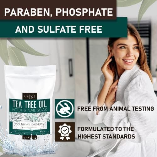 Tea Tree Oil Foot Soak - Pedicure Supplies with Epsom Salts and Lavender - Athletes Foot Treatment for Cracked and Dry Feet - Stubborn Foot Odor - Softens Calluses - 16 Oz - Image 5