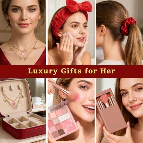Skin Care Set for Women, Red Rose Bath & Body Basket Gift, Spa Gift Basket - Image 3