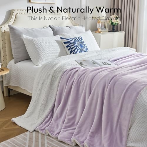 NANPIPER Warm Sherpa Blanket for Couch, Soft Fleece for Winter, Fuzzy Plush Small Throw Gift for Baby, Lavender 30x40 Inches - Image 6