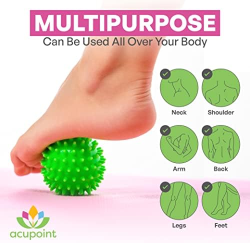 Acupoint Physical Massage Therapy Lacrosse Ball Set Ideal for Yoga Deep Tissue Massage Trigger Point Therapy and Myofascial Release Physical Therapy Back Foot Plantar Fasciitis (Spiky Ball) - Image 5