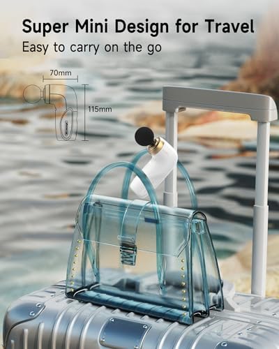 HEYCHY A1 Super Mini Massage Gun, Portable Deep Tissue Massager, White - Image 7