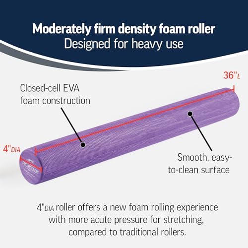 OPTP PRO-ROLLER Standard Density Foam Roller – Round, Purple, 36" x 4" - Image 3