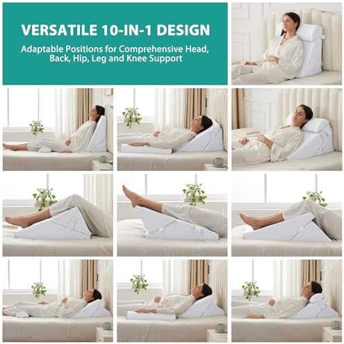 Bedluxe Wedge Pillow Set for After Surgery, Orthopedic Bed Wedge, White - Image 2
