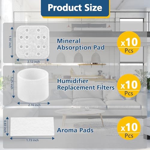 10 Pack Humidifier Filters, 10 Pack Absorption Pads and 10 Pack Aroma Pads - Image 3