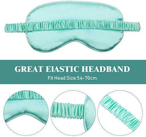 4 Pcs Silk Eye Mask for Sleeping Soft Satin Sleep Mask with Ear Plugs with Adjustable Strap Sleep Shading for Women Men Travel Nap Relaxation(Light Colors) - Image 3