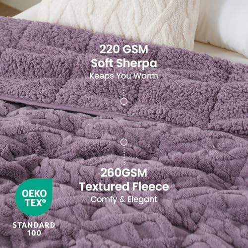 Drewin 15 lbs Weighted Blanket Queen Size for Adults,Purple,60 x 80 inches - Image 3