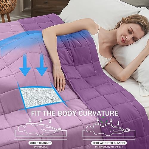 Weighted Blanket for Adults 20lbs, 48"x72", Twin Full Size Cooling Heavy Throw Blanket for 180-220lbs, Microfiber Soft Big Blankets Weighted Comforter, Purple - Image 2