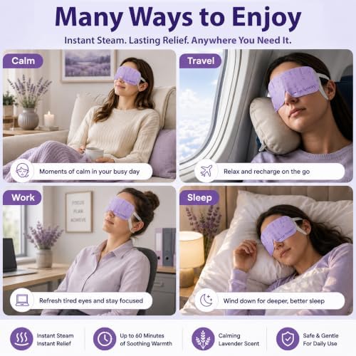 Eye Serenity Steam Eye Mask, Heated Eye Mask Fast Relief for Stye, Lavender - Image 5