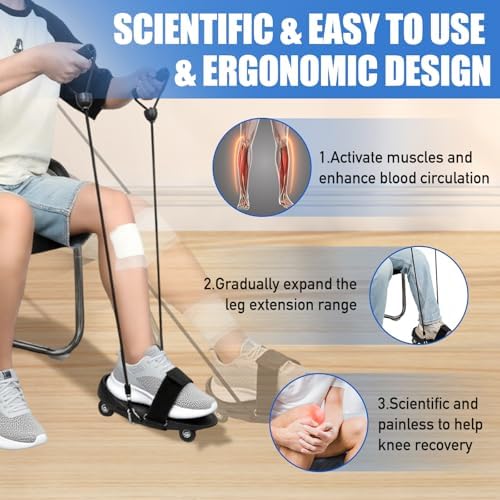 2026 Upgrade Knee Glider for Knee Replacement Recovery Aids, With two types of drawstrings, Knee Therapy Exercise Strengthening Equipment, Physical Therapy Equipment for ACL PCL MCL LCL Surgery, Improve Mobility & Relieve Pain - Image 2