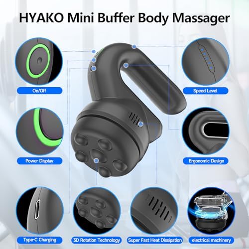 HYAKO F2 Handheld Mini Orbital Buffe Relief Massager-Adjustable Multi Speed - Image 5