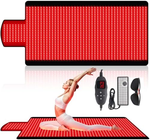 LITDUCK Body Red Light Therapy Mat, Eligible Red Light Therapy Blanket, 2in1 LEDs(660nm& 850nm), Premium Leather, Adjustable Timer & Intensity,76.8” x 33.4” 1370leds by LITDUCK
