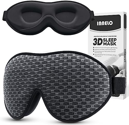 INNELO Sleep Mask for Side Sleeper, 3D Zero-Pressure, 100% Blackout, Nap by INNELOLifeChanger