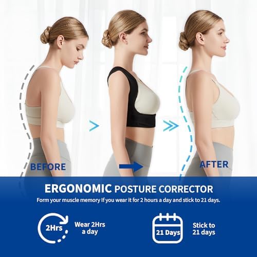 JMPOSE Posture Corrector for Back Support: Adjustable Shoulder Posture Brace for Men and Women (Black, Large/X-Large) - Image 3
