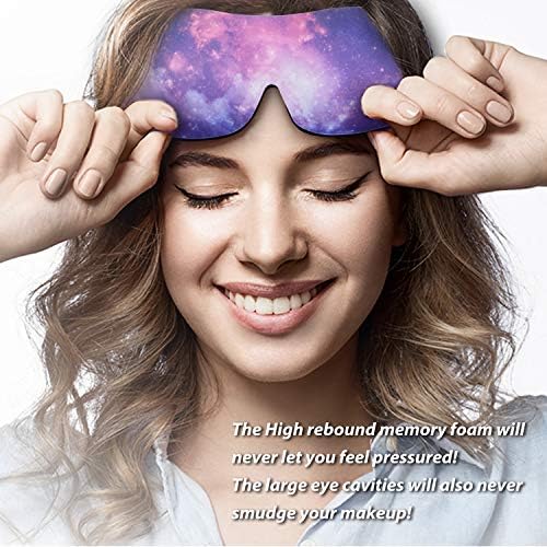 PrettyCare 3D Sleep Mask 2 Pack,Eye Mask for Sleeping 3D Contoured Sleeping Mask Blackout Out Light - Blindfold Airplane with Ear Plugs, Night Masks with Travel Bag (Ultra Purple and Black) - Image 6