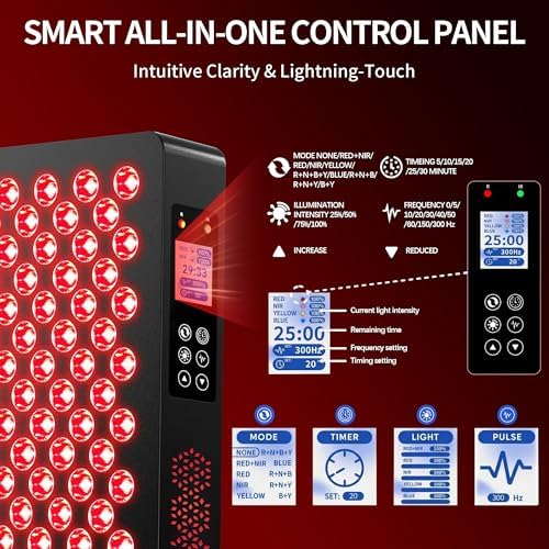 Red Light Therapy,Dual Chip Elite Grade LED 10 Modes and Color Changing Red Infrared Light Device with Near-Infrared Light 660nm 850nm High Power Red Light Therapy Panel at Home, for Body, Face, 115W - Image 4