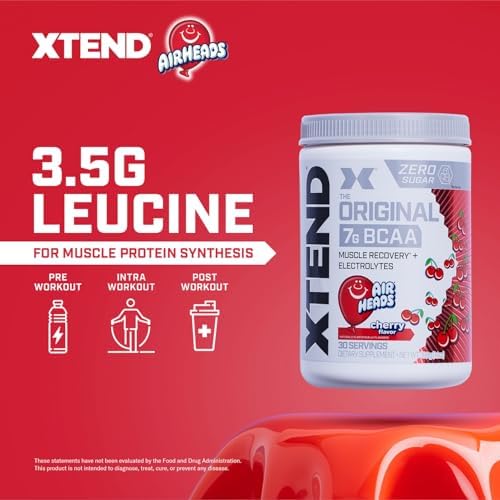 Xtend Original BCAA Powder,7g BCAAs and 2.5g L-Glutamine for Muscle Recovery Hydration and Lean Muscle,Sugar Free Intra-and Post Workout Drink with Electrolytes,Cherry Airheads,30 Servings,(Pack of 2) - Image 3