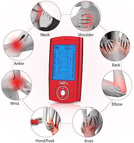 Belifu Dual Channel TENS EMS Unit 24 Modes Muscle Stimulator for Pain Relief Therapy, Electronic Pulse Massager Muscle Massager with 10 Pads, Dust-Proof Drawstring Storage Bag, Fastening Cable Ties - Image 3