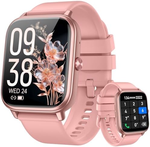 Smart Watch Fitness Tracker for Men Women, Answer/Make Call, 1000 mAh Battery, 120+ Sport Modes, Step Counter, Sleep Monitor Fitness Watch, Smartwatch for Android iPhone iOS (Pink) by Unknown