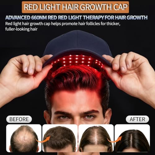 Red Light Therapy for Hair Cap, Hands-Free LLLT Laser Hair Growth Cap, Blue - Image 4