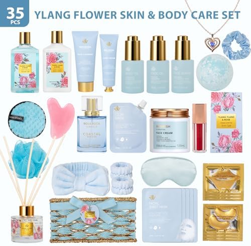 Gifts for Women, 35 Pcs Bath & Body Gift Basket Set, Face Skin Care Kit - Image 2