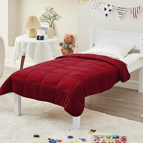 yescool Weighted Blanket (10 lbs, 41" x 60", Red) Cooling Heavy Blanket, Perfect for 90-110 lbs, Breathable Throw Blanket Gifts with Premium Glass Bead, Machine Washable - Image 7