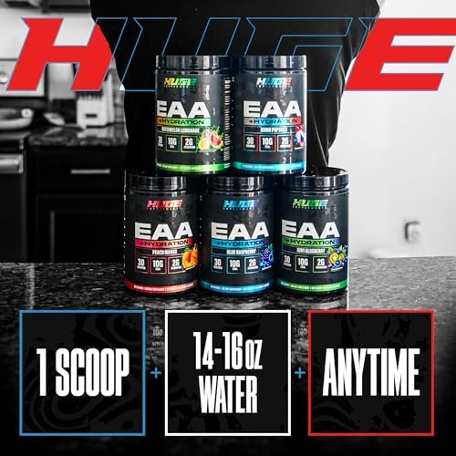 Huge EAA + Hydration, Essential Amino Acids Powder, EAAs & BCAAs, Intra & Post Workout Recovery Powder, Muscle Growth, Recovery & Performance, 10g EAAs & Electrolytes, Bomb Popsicle, 30 Servings - Image 3