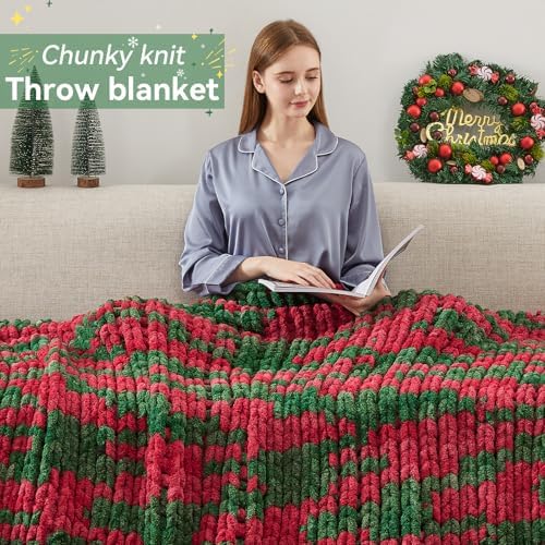 Negwoo Chunky Knit Throw Blanket, Knitted Throw Chenille Yarn, 30"*40" - Image 4