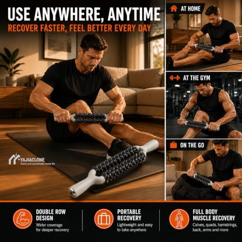 Muscle Roller Stick for Deep Muscle Recovery, Double Row Massage Roller - Image 6