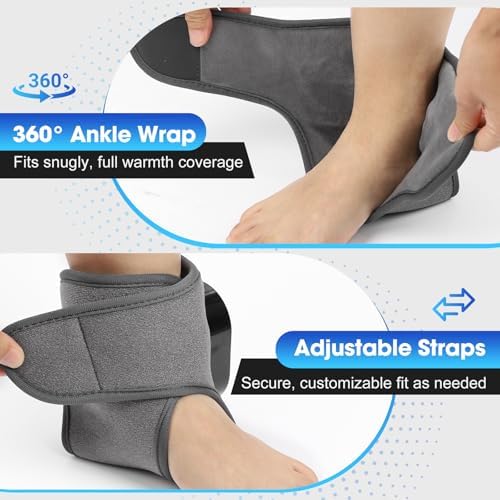 2PCS Cordless Foot Massager for Neuropathy, Foot and Ankle Massager for Circulation and Pain Relief, 3000mAh Rechargeable Ankle Heating Pad with Massage for Plantar Fasciitis, Black - Image 6
