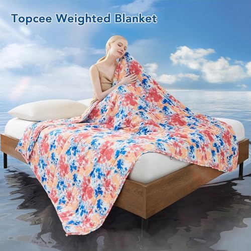 Topcee Weighted Blanket for Adults (15 lbs, 60" x 80") Queen Size Soft Cooling Heavy Blanket Sleeping, Apply to 130-160 lbs Body, Thick Breathable Blanket with Glass Bead, Easy Care - Image 2