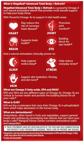 MegaRed Omega-3 Blend Total Body + Refresh 500mg Softgels, (65 Count in a Bottle), Easily Absorbed Krill Oil, to Support Your Heart, Joints, Brain & Eyes - Image 4