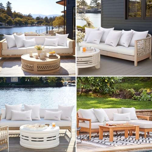 MIULEE Pack of 2 12x20 Inch Outdoor Waterproof Throw Pillow Inserts - Image 6