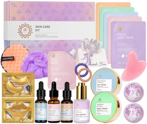 Gifts for Women, 23 Pcs Hydrating Face Skin Care Set, Spa Gifts Basket Set by RAROSAACCA