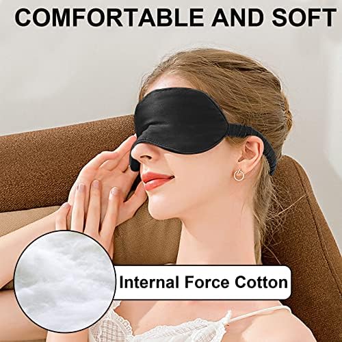 2Pack Silk Sleep Mask,Eye Mask for Sleeping,Elastic Blackout Eye Mask & Blindfold for Full Night's Sleep,Travel and Nap(Black) - Image 4