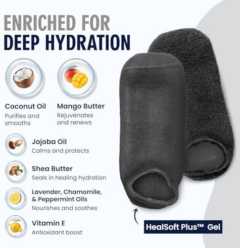 Dr. Frederick's Original Moisturizing Gel Socks, L, Obsidian Oasis, 1 Pair - Image 4