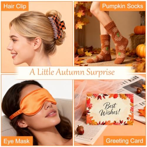 Fall Basket, Orange Pumpkin Spa Gifts for Women, Birthday Care Package - Image 6